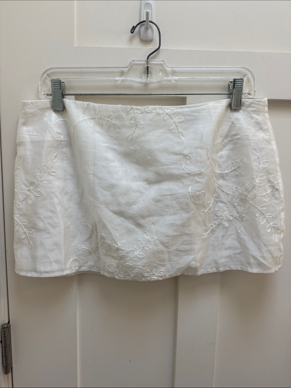 White Floral Slip Skirt